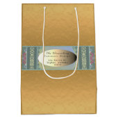 お店の名前/住所 フローラル＆ゴールド ギフトバッグ (裏面)