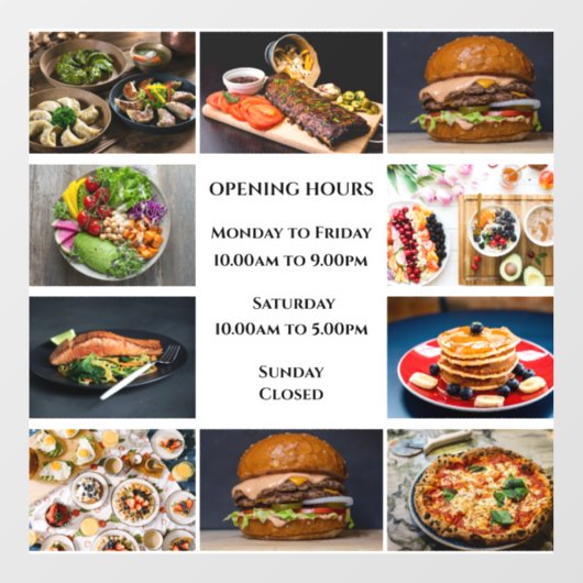 お店の営業時間カスタム10点 ビジネス フォト ウィンドウサイン (シート)