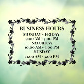 お店の営業時間 デコレーション 花のドア ウィンドウサイン (シート3)