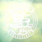 お店の情報を入れた理容店用ドアステッカー 白 ウィンドウサイン (シート3)