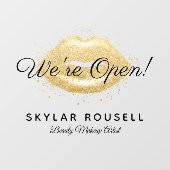 お店オープン!ゴールドブラックビューティーリップメイク ウィンドウサイン (シート)