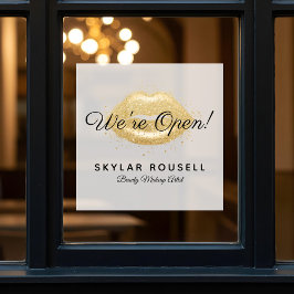 お店オープン!ゴールドブラックビューティーリップメイク ウィンドウサイン