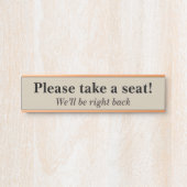 「お座りください!」 サインプレート (正面)