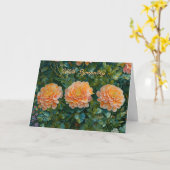 お庭のお見舞いカードにオレンジ色のムーム花 カード (黄色い花)