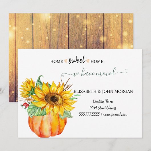 お引越ししました, ウッド, かぼちゃ, ヒマワリ (正面/裏面)