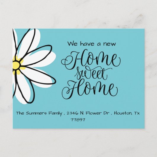 お引越ししました ダイジー 新住所のお知らせ 青 案内ポストカード (正面)