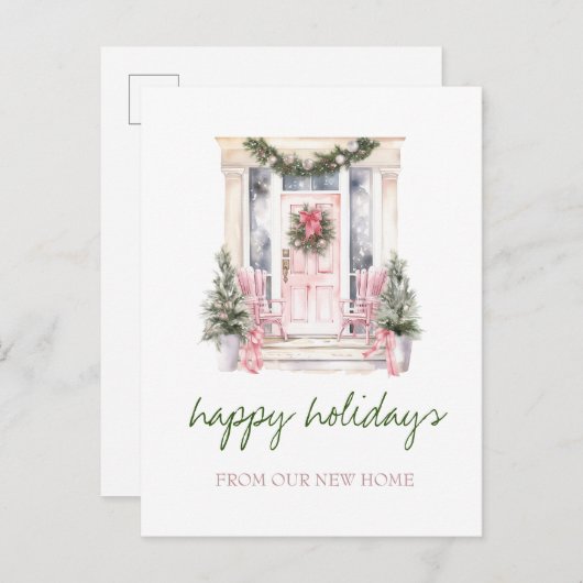 お引越ししました,ホリデー フロントドア 案内ポストカード (正面/裏面)