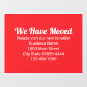 お引越ししました 新しい場所にお越しください 赤 ウィンドウサイン (シート)