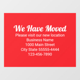 お引越ししました 新しい場所にお越しください 赤 ウィンドウサイン