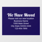 お引越ししました 新しい場所にお越しください 青 ウィンドウサイン (シート)