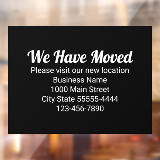 お引越ししました 新しい場所にお越しください 黒 ウィンドウサイン (シート2)