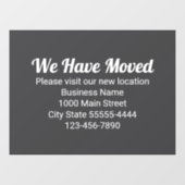 お引越ししました 新しい場所はグレイにお越しください ウィンドウサイン (シート)