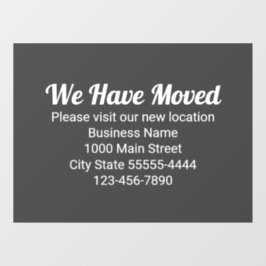 お引越ししました 新しい場所はグレイにお越しください ウィンドウサイン