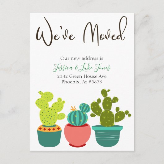 お引越ししました 新住所のお知らせ カクタス 案内ポストカード (正面)