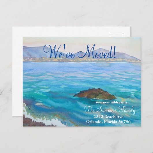 お引越ししました 新住所のお知らせ シースケープ 案内ポストカード (正面/裏面)