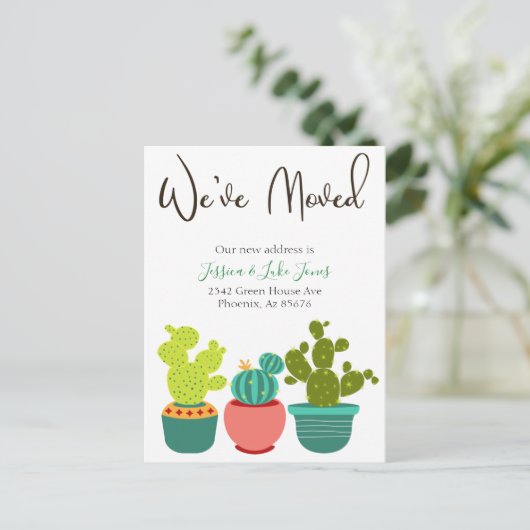 お引越ししました 新住所のお知らせ ハウス カクタス 案内ポストカード (スタンド正面)
