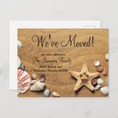 お引越ししました 新住所のお知らせ ビーチ サンド 案内ポストカード (正面/裏面)