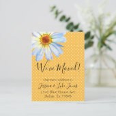 お引越ししました 新住所  移動 黄色のデイジー 白 案内ポストカード (スタンド正面)