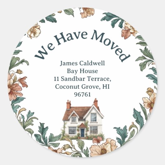 お引越ししました 新住所 英国風コテージガーデン ラウンドシール (正面)