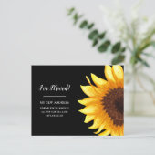 お引越しのお知らせ イエロー ヒマワリ ブラック ポストカード (スタンド正面)