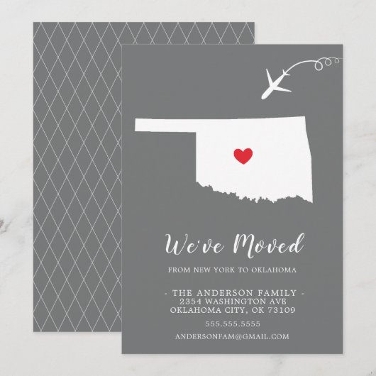 お引越しのお知らせ | オクラホマ州 OKLAHOMA 招待状 (正面/裏面)