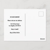 お引越しのお知らせ カラフルな赤いバラのフレーム オーダーメイド ポストカード (裏面)