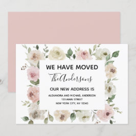 お引越しのお知らせ ダスティピンク フラワーリング 招待状