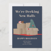 お引越しのお知らせ ネイビー 新住所 シーズンカード (正面)