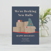 お引越しのお知らせ ネイビー 新住所 シーズンカード (スタンド正面)