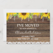 お引越しのお知らせ ラスティック サンフラワー ウッド 招待状 (正面)