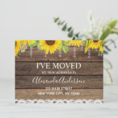 お引越しのお知らせ ラスティック サンフラワー ウッド 招待状 (スタンド正面)