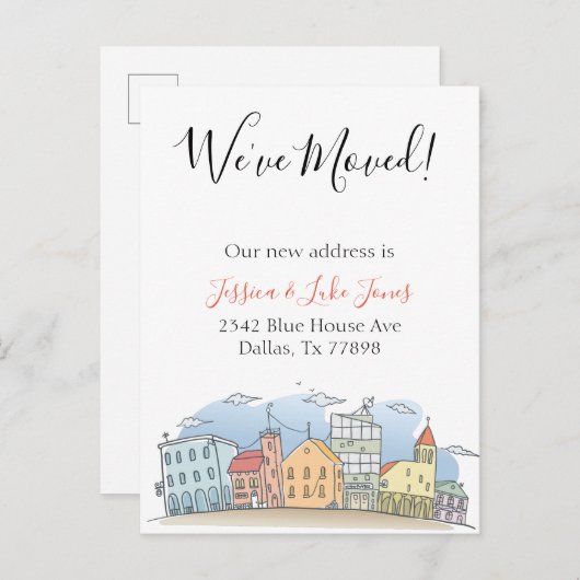 お引越しのお知らせ 新住所のお知らせ 移動しました 案内ポストカード (正面/裏面)