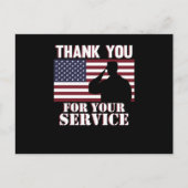 お役に立ててありがとうございましたお幸せな退役軍人の日 案内ポストカード (正面)