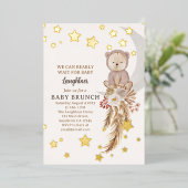 お待たせできないほどキュートなボホ ベア ムーンベイビー ブランチ 箔招待状 (立ち正面)
