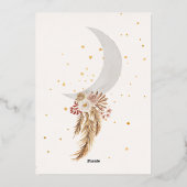 お待たせできないほどキュートなボホ ベア ムーンベイビー ブランチ 箔招待状 (裏面)