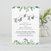 お待ちいただく価値のあるユーカリグリーンの受付表紙 招待状 (スタンド正面)