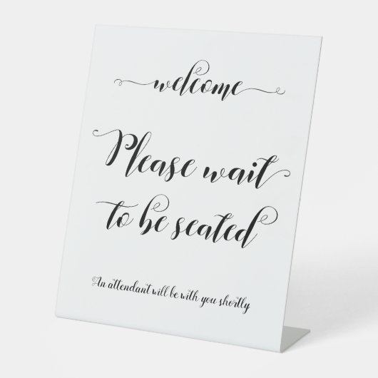 お待ちくださいウェルカムサイン 台座サイン (正面)