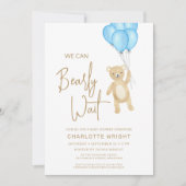 お待ち遠さん！男子ベビーシャワー 招待状 (正面)