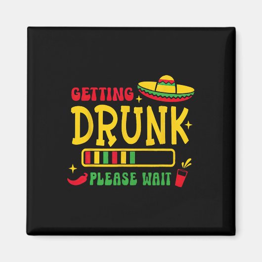 お待ち飲下さいCinco de Mayo マグネット (正面)