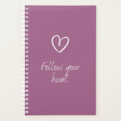 お後を追客様のハート引用文2024パープルパーソナル プランナー手帳 (正面)