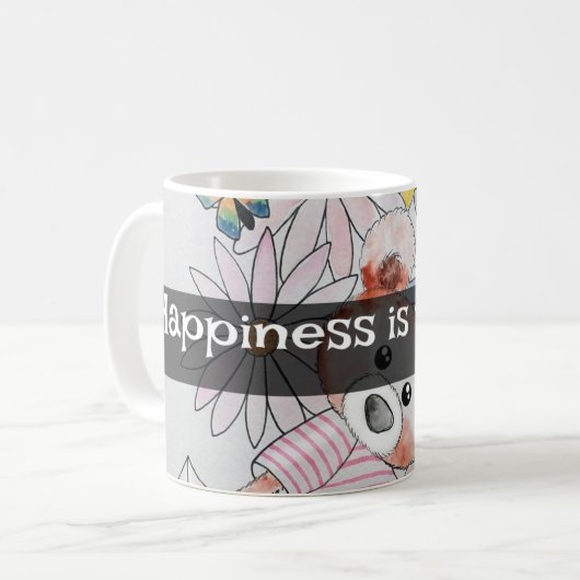 お後を追客様のハート：幸福引用文 コーヒーマグカップ (正面左)