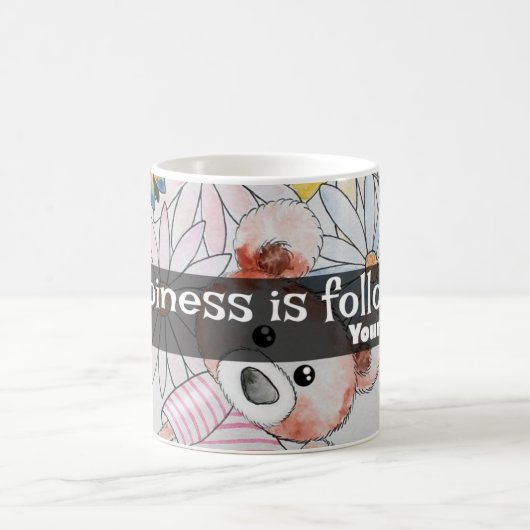 お後を追客様のハート：幸福引用文 コーヒーマグカップ (中央)