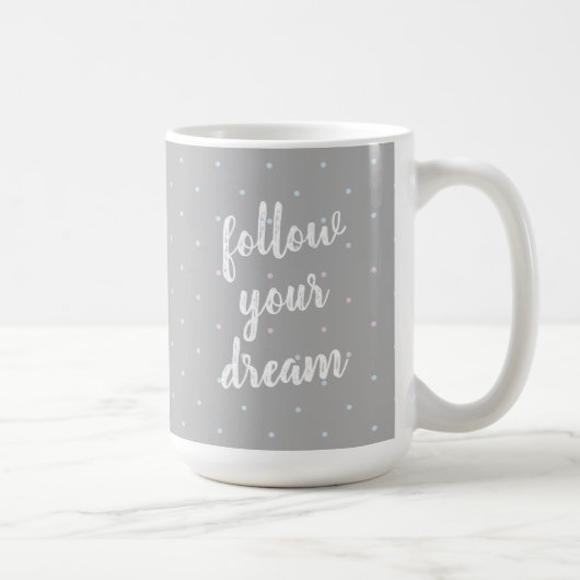 お後を追客様の夢パステルドットパターンマグ コーヒーマグカップ (右)