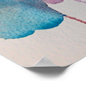 お後を追客様の魂引用文水の色の青い花 ポスター (角)