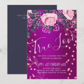 お得なウェディング メタリック ローズゴールド ピンク フラワー (正面/裏面)