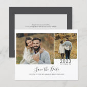 お得なスクリプト 2枚の写真で作成する結婚式の延期案内状 (正面/裏面)