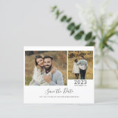 お得なスクリプト 2枚の写真で作成する結婚式の延期案内状 (スタンド正面)