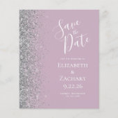 お得なダスティリラック+シルバーグリッターの結婚式の延期日通知 (正面)
