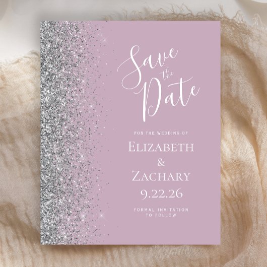 お得なダスティリラック+シルバーグリッターの結婚式の延期日通知