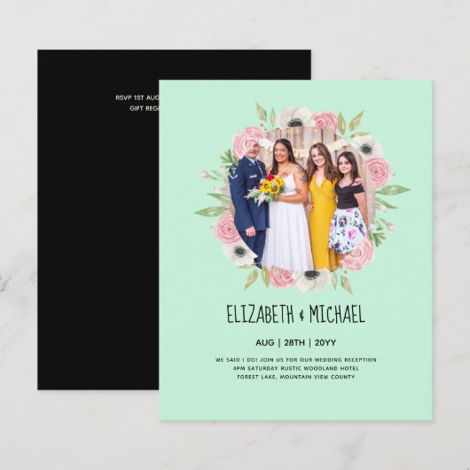 お得なトレンド フォト ウェディング レセプション 招待状 (正面/裏面)